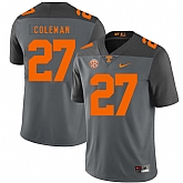 Tennessee Volunteers 27 Justin Coleman Gray Nike College Football Jersey Dzhi,baseball caps,new era cap wholesale,wholesale hats